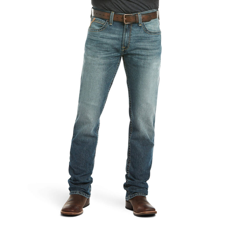 Ariat Jeans Herren - M4 Low Rise Stretch Stockton Stackable Straight Leg Blau ( VDKFP-6730 )